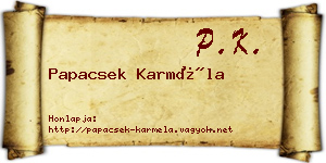 Papacsek Karméla névjegykártya
